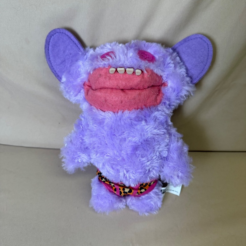 Fuggler Funny Ugly Monster Purple Shaggy Plush Leopard Print Spin Master 9 inch
